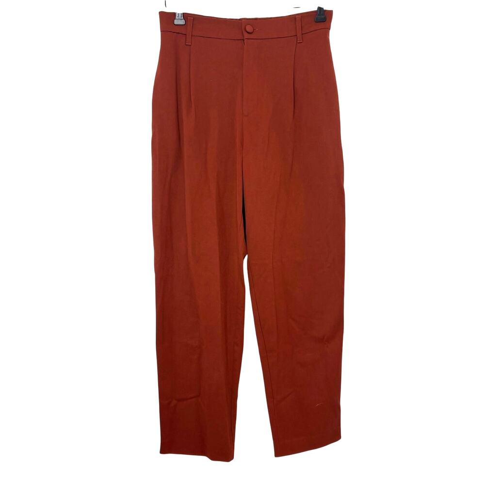 Zara TRF Collection -Burnt Orange Pleated Trouser Pants-Women's M